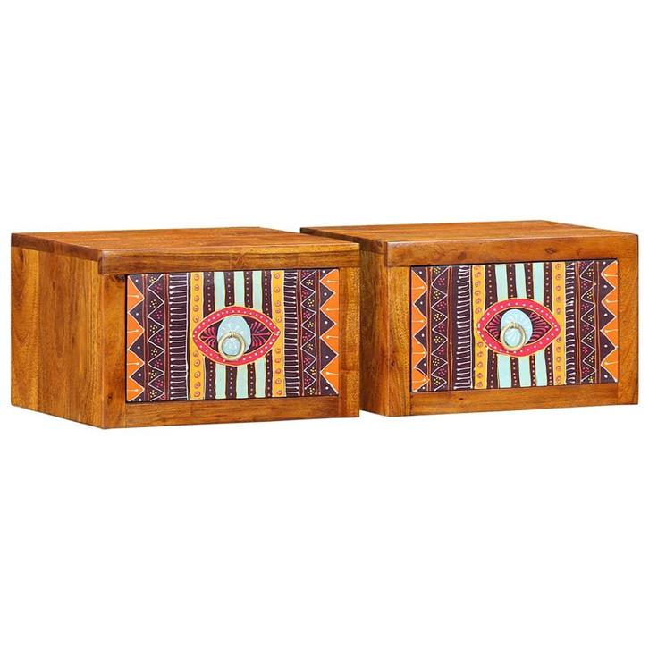 vidaXL Nachtkastje met lade 2 pcs Bruin 35 x 30 x 22 cm, Huis en Inrichting, Slaapkamer | Nachtkastjes, Nieuw, Minder dan 45 cm