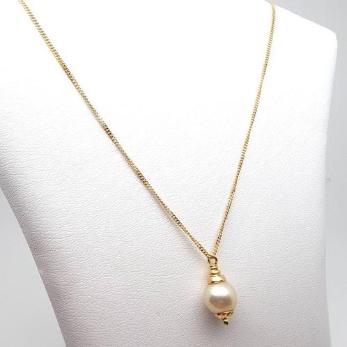 Ketting met hanger - 18 karaat Geel goud Parel, Sieraden, Tassen en Uiterlijk, Antieke sieraden