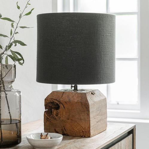 *WOONWINKEL* Must Living Reef Houten Tafellamp Met Zwarte Ka, Huis en Inrichting, Lampen | Tafellampen, Nieuw, Verzenden