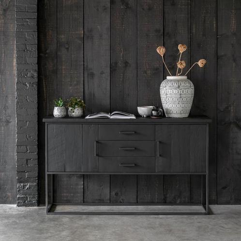 *WOONWINKEL* DTP Home Timeless Back Beam Zwart Teak Dressoir, Huis en Inrichting, Kasten | Dressoirs, Nieuw, Verzenden