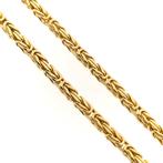 Gouden vierkante koningsschakel ketting | 61 cm, Ophalen of Verzenden, Gebruikt, Overige kleuren, Goud