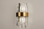 Rietveld Wandlampen - Goud, Transparant - Glas, Kristal, Met, Verzenden, Nieuw