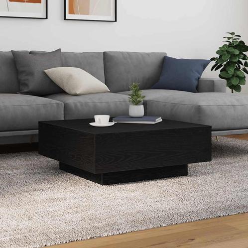vidaXL Salontafel met LED-verlichting 80x80x31 cm zwart, Huis en Inrichting, Tafels | Salontafels, 50 tot 100 cm, Nieuw, Overige houtsoorten
