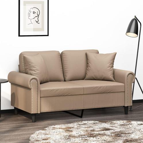 vidaXL Tweezitsbank met sierkussens 120 cm kunstleer, Huis en Inrichting, Banken | Bankstellen, Nieuw, 150 tot 200 cm, Leer, Tweepersoons