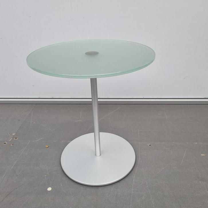 Glazen salontafel - Ø 45 cm, Huis en Inrichting, Tafels | Bijzettafels, Ophalen of Verzenden