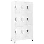 vidaXL Lockerkast 90x45x180 cm staal wit, Huis en Inrichting, Verzenden, Nieuw