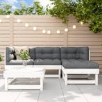 vidaXL 5-delige Loungeset massief grenenhout wit, Verzenden, Nieuw, 5 zitplaatsen, Loungeset