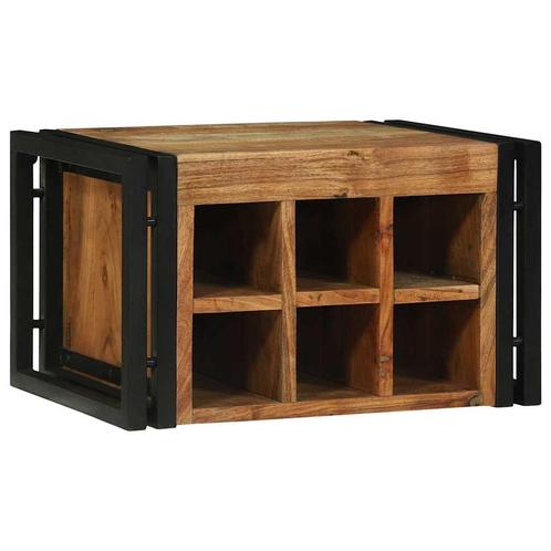 vidaXL Wijnrek Bruin en zwart 46 x 35 x 27.5 cm Massief, Huis en Inrichting, Woonaccessoires | Wijnrekken, Nieuw, Verzenden