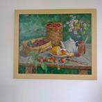 Europese school (XX) - Still life with fruit, a teapot, a, Antiek en Kunst