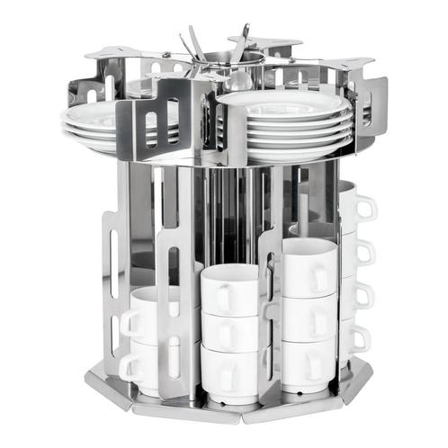 GGM Gastro | Kop & schotel dispenser - Roterend - Chroom |, Huis en Inrichting, Keuken | Bestek, Verzenden