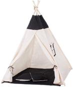 Wigwam tipitent speeltent - 4 delig 100% katoen Zwart / wit, Ophalen of Verzenden, Nieuw