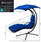 Kesser® Hangstoel - Ligstoel - Ligbed - 200x194x100cm - Blau, Verzenden, Nieuw