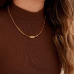 Gourmet naam ketting goud premium stainless steel, Verzenden, Nieuw, Zilver