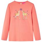 vidaXL Kindershirt met lange mouwen 116 koraalkleurig, Verzenden, Nieuw