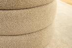 Extravagante gestoffeerde bank VOGUE 115cm taupe bouclé bank, Ophalen of Verzenden, Nieuw