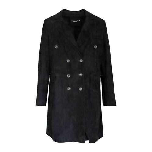 Zinga • zwarte suède jas Helena • 44, Kleding | Dames, Jassen | Winter, Zwart, Nieuw, Maat 42/44 (L), Verzenden