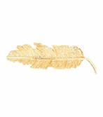 Haarspeld Patentspeld Veervorm 7cm – Metaal Feather – Goud, Nieuw