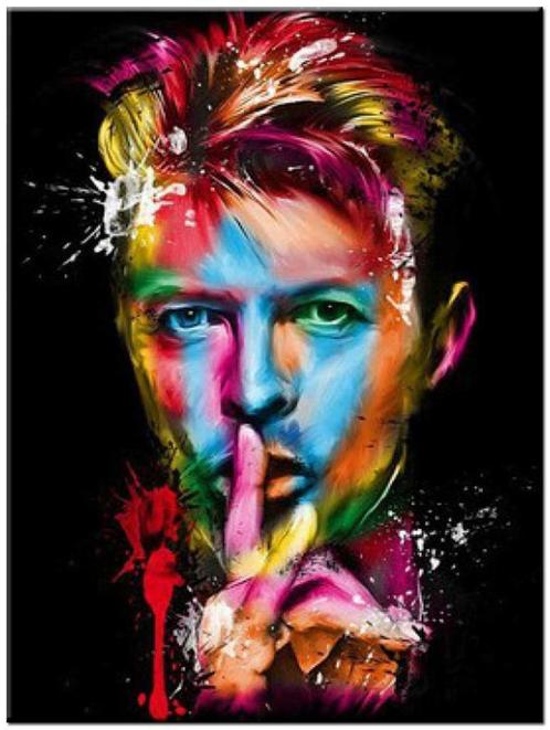 Modern olieverf schilderij David Bowie 90x120cm, Antiek en Kunst, Kunst | Schilderijen | Modern, Ophalen of Verzenden