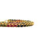 Gouden armband met saffier, smaragd en robijn 18 cm 18 krt, Nieuw, Ophalen of Verzenden