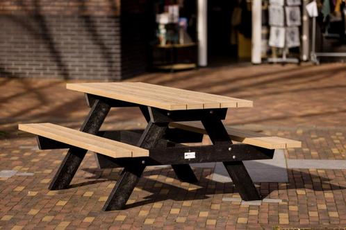 Rockwood® Picknicktafel  Zwaar Kunststof  - Sand Beige, Tuin en Terras, Picknicktafels, Nieuw, Hout, Rechthoekig, Ophalen of Verzenden