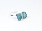 Neonblauwe apatiet Ring / rauw / nieuw- 4.42 g - (1)