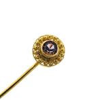 18 Krt. Gouden reversspeld met zirconia (vintage) (vintage), Ophalen of Verzenden, Gebruikt, Overige kleuren, Goud