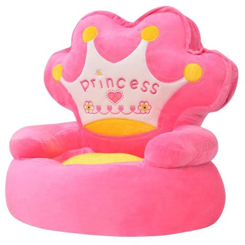 vidaXL Kinderstoel prinses pluche roze, Kinderen en Baby's, Kinderkamer | Overige Meubels, Nieuw, Verzenden