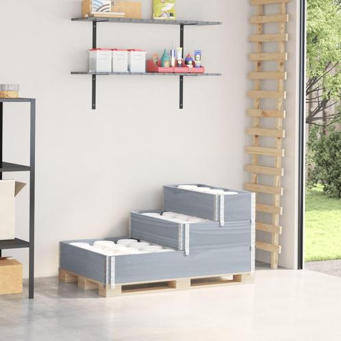 vidaXL Verhoogde plantenbak 3-laags 120x80 cm massief, Tuin en Terras, Bloembakken en Plantenbakken, Nieuw, Hout, Verzenden