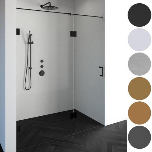 Complete Profielloze Nisdeur 2-Delig Inloopwand-Gekoppeld, Doe-het-zelf en Verbouw, Sanitair, Douche, Nieuw, Chroom, Ophalen of Verzenden