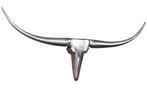 Modern design wanddecoratie BULL L 100cm zilver aluminium, Ophalen of Verzenden, Nieuw