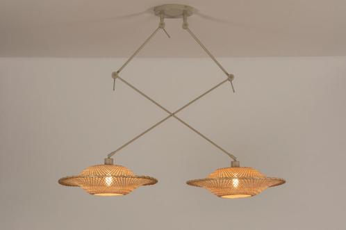 Rietveld Hanglampen - Bruin, Beige, Zand, Naturel - Metaal,, Huis en Inrichting, Lampen | Hanglampen, Verzenden