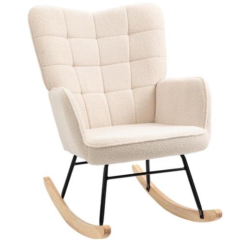 TRUUSK Schommelstoel, Accentstoel, Relaxstoel Met Berbervlie, Huis en Inrichting, Fauteuils, Nieuw, Verzenden