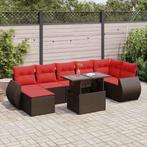 vidaXL 8-delige Loungeset met kussens poly rattan acacia, Verzenden, Nieuw, Rotan, Loungeset