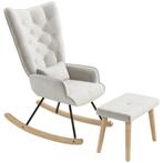 TRUUSK Schommelstoel Met Kruk, Relaxstoel Met Kussen, Fluwee, Huis en Inrichting, Fauteuils, Verzenden, Nieuw