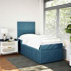 vidaXL Boxspring met matras fluweel blauw 90x190 cm, Huis en Inrichting, 90 cm, Eenpersoons, Nieuw, 190 cm of minder