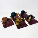 Kapstok - Antieke handgesneden eendenkoppen wandkapstok -, Antiek en Kunst, Curiosa en Brocante