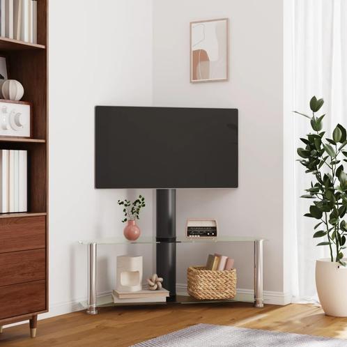 vidaXL Tv-standaard hoek 2-laags voor 32-70 inch zwart en, Huis en Inrichting, Kasten | Televisiemeubels, 25 tot 50 cm, Nieuw