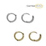 925 zilveren mini twist klik creolen in het zilver of vergul, Verzenden, Nieuw, Zilver