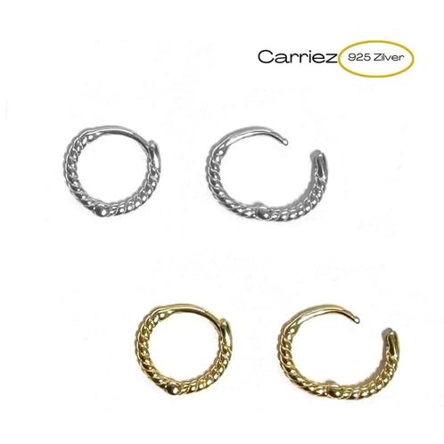 925 zilveren mini twist klik creolen in het zilver of vergul, Sieraden, Tassen en Uiterlijk, Kettinghangers, Nieuw, Verzenden