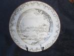 Chinees porseleinen grisaille bord met jachttafereel., Antiek en Kunst