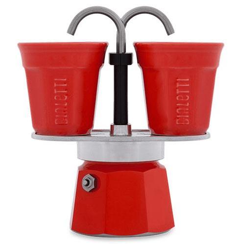 Bialetti Mini Express Rood + 2 kopjes (percolator), Witgoed en Apparatuur, Koffiezetapparaten, Koffiebonen, Nieuw, Combi, Afneembaar waterreservoir