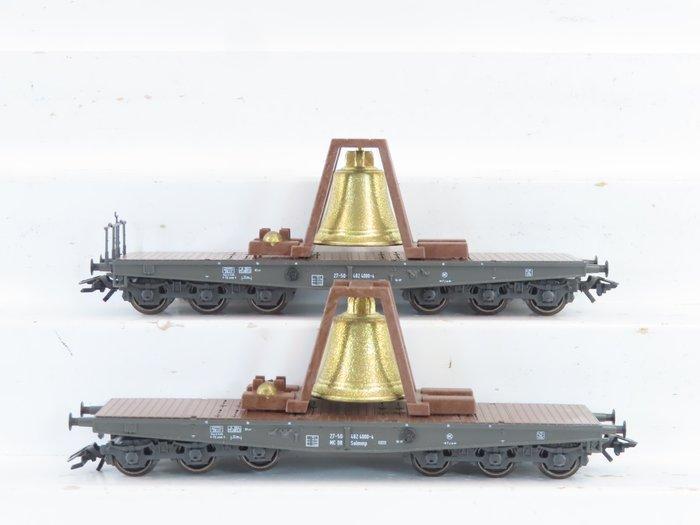 Märklin H0 - 84866 - Modeltrein goederenwagon (2) - 2 Platte, Hobby en Vrije tijd, Modeltreinen | H0