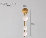 Wandlamp Glazen Bol – Modern Wit Goud/Zwart, LED E27, Verzenden, Nieuw