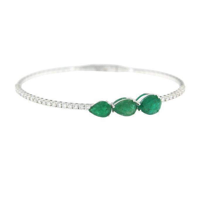 Armband - 18 karaat Witgoud - Diamant - Smeraldi, Sieraden, Tassen en Uiterlijk, Armbanden