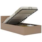 vidaXL Bedfram met opslag hydraulisch kunstleer cappuccino, Huis en Inrichting, Slaapkamer | Bedden, Overige materialen, 100 cm
