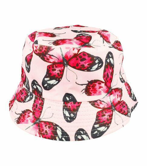 Bucket Hat Omkeerbaar Vlinder Zwart Roze, Kleding | Dames, Hoeden en Petten