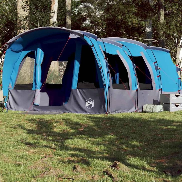vidaXL Tunneltent voor gezin 8-persoons waterdicht blauw, Caravans en Kamperen, Tenten, Nieuw, tot en met 2, Verzenden