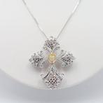 Hanger - 18 karaat Witgoud Opaal - Diamant - Opvallend, Sieraden, Tassen en Uiterlijk, Antieke sieraden