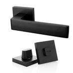 Nova21 geveerde deurklink zwart met WC slot, Ophalen of Verzenden, Nieuw, IJzer, Klink of Kruk