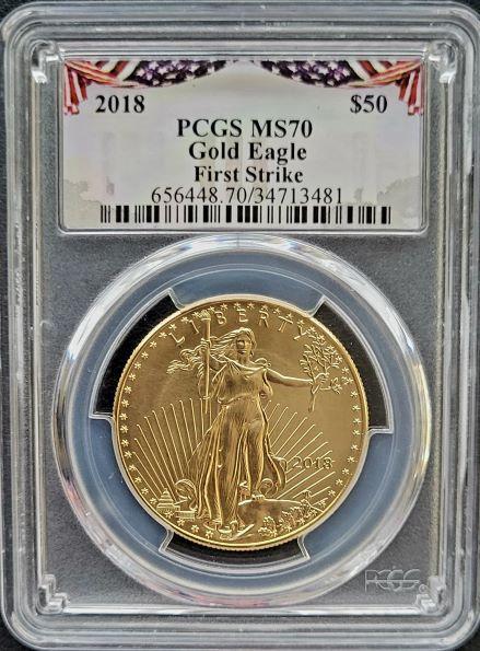 Gouden American Eagle 1 oz 2018 PCGS MS70, Postzegels en Munten, Munten | Amerika, Midden-Amerika, Losse munt, Goud, Verzenden